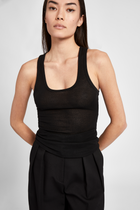 Semi Sheer Tank Top - Black