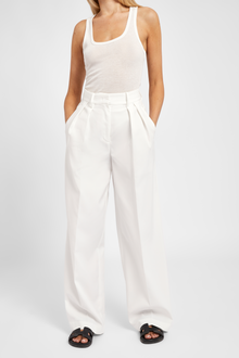 Longline Dad Trousers - White