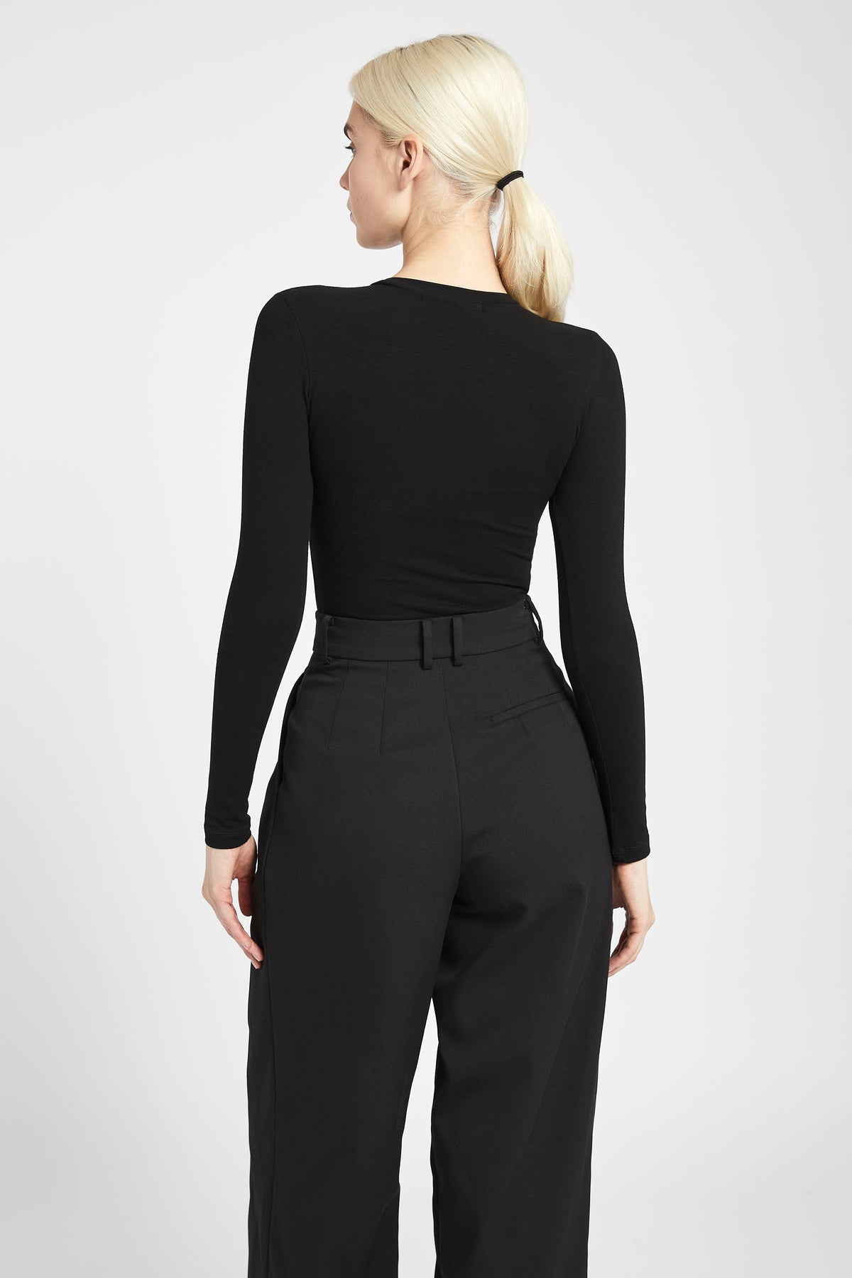 Cotton Longsleeve Bodysuit - Black