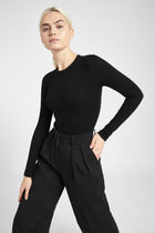 Cotton Longsleeve Bodysuit - Black