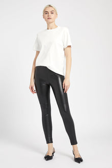 High Waisted Leather Leggings - Black