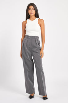 Longline Dad Trousers - Grey Marl