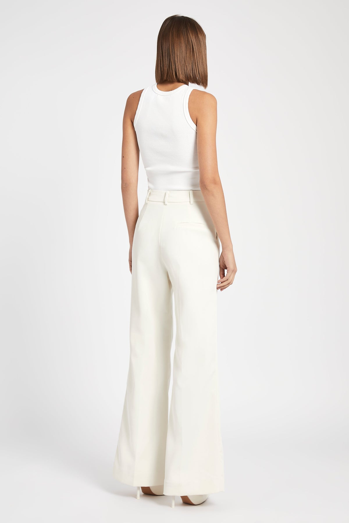 Relaxed Straight Leg Trousers - Cream