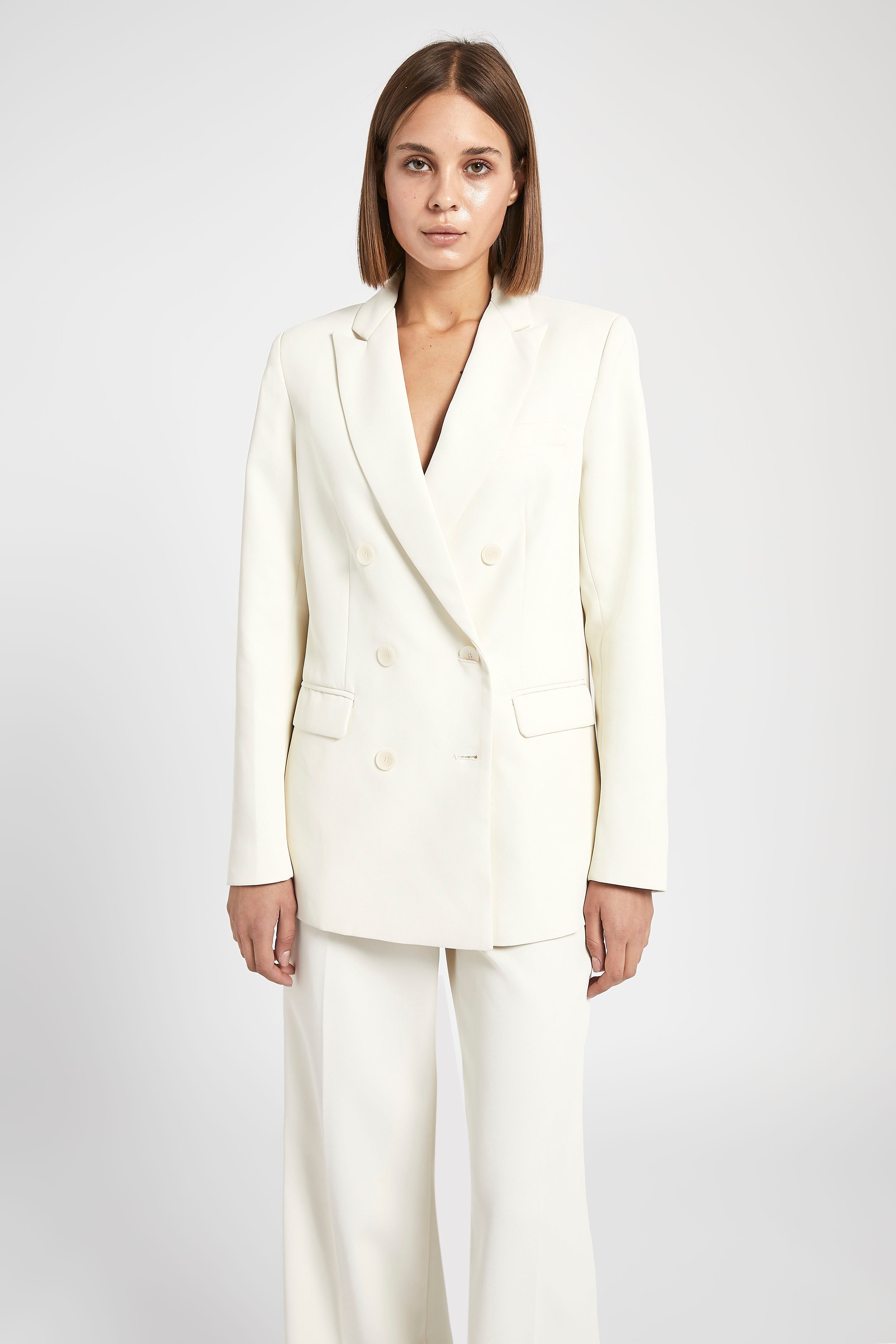 Double Breasted Blazer - Cream