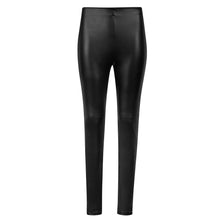 High Waisted Leather Leggings - Black