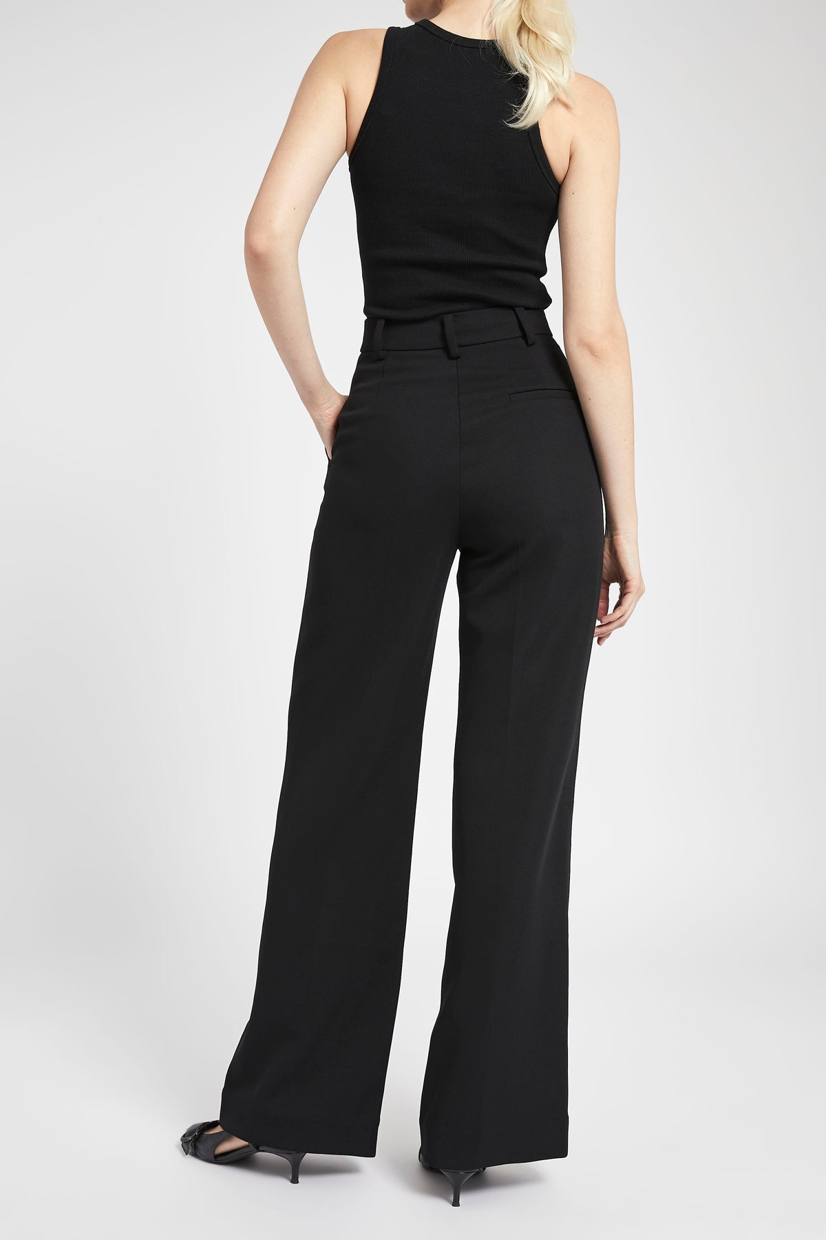 Relaxed Straight Leg Trousers - Black