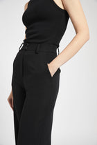 Relaxed Straight Leg Trousers - Black