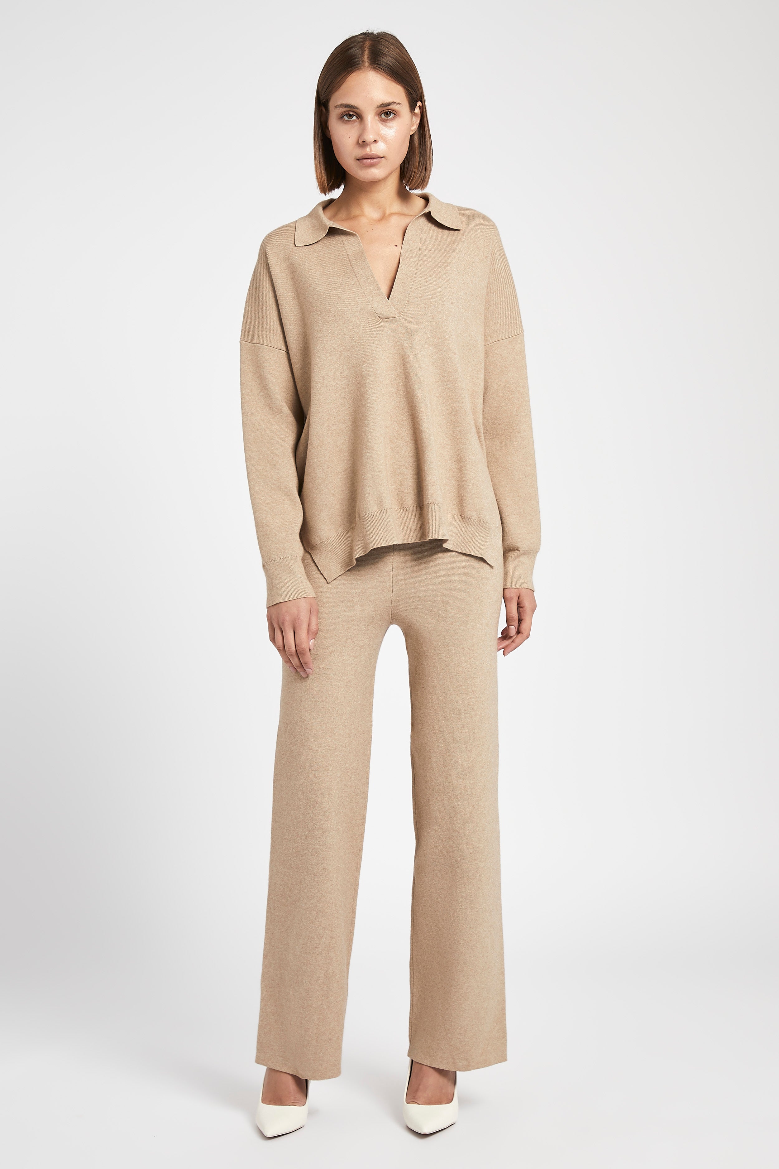 Slouchy Lounge Knit Jumper - Birch