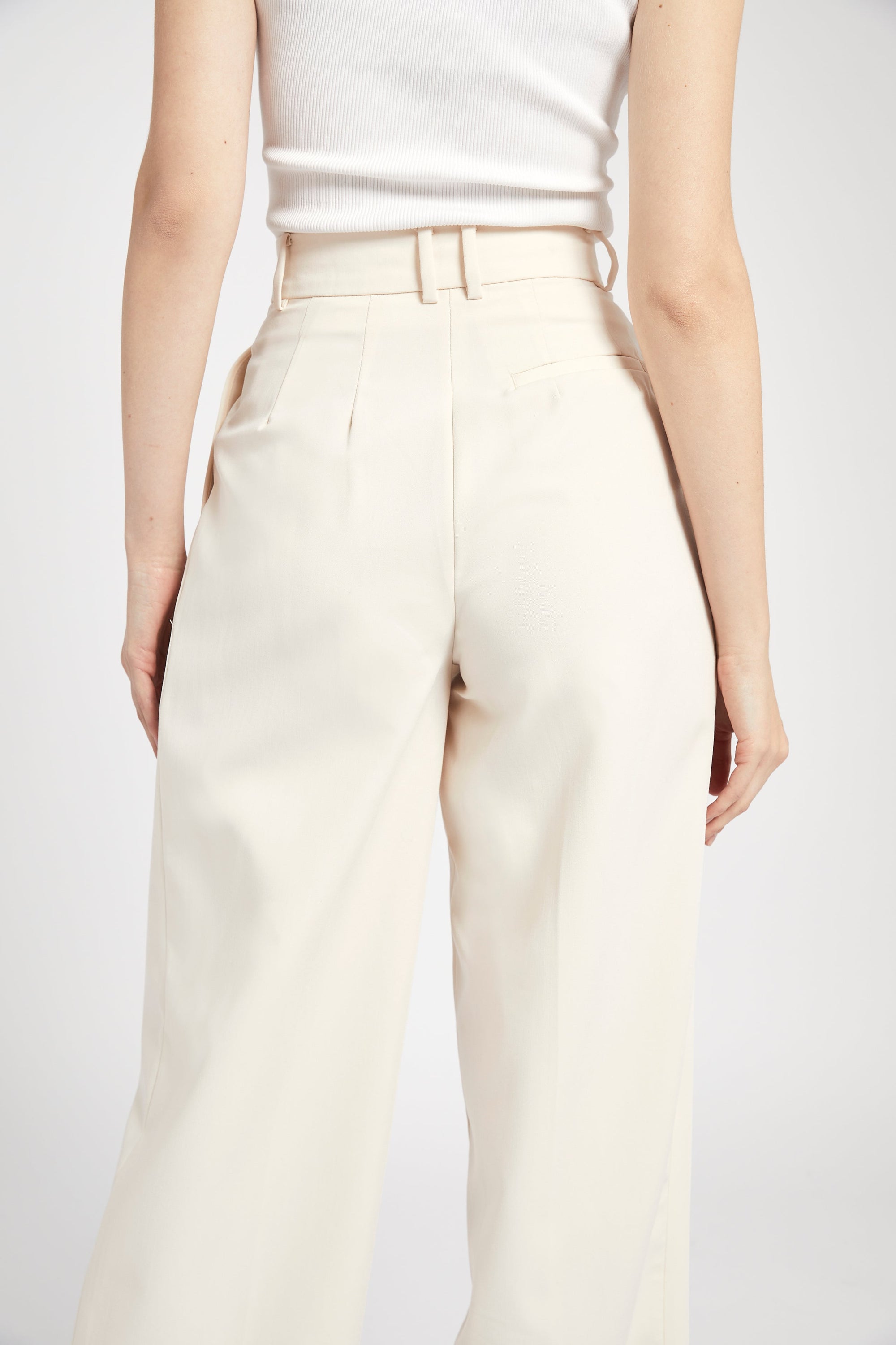 Longline Dad Trousers - Ecru