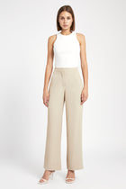 Effortless Wide Leg Trousers - Fawn