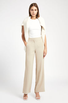 Effortless Wide Leg Trousers - Fawn