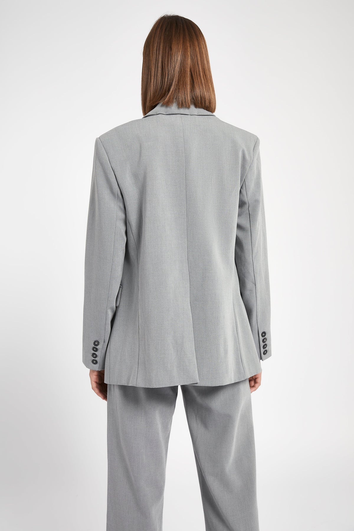 Relaxed Single Breasted Blazer - Pebble Grey