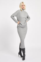 Ribbed Knit High Neck Jumper - Charcoal