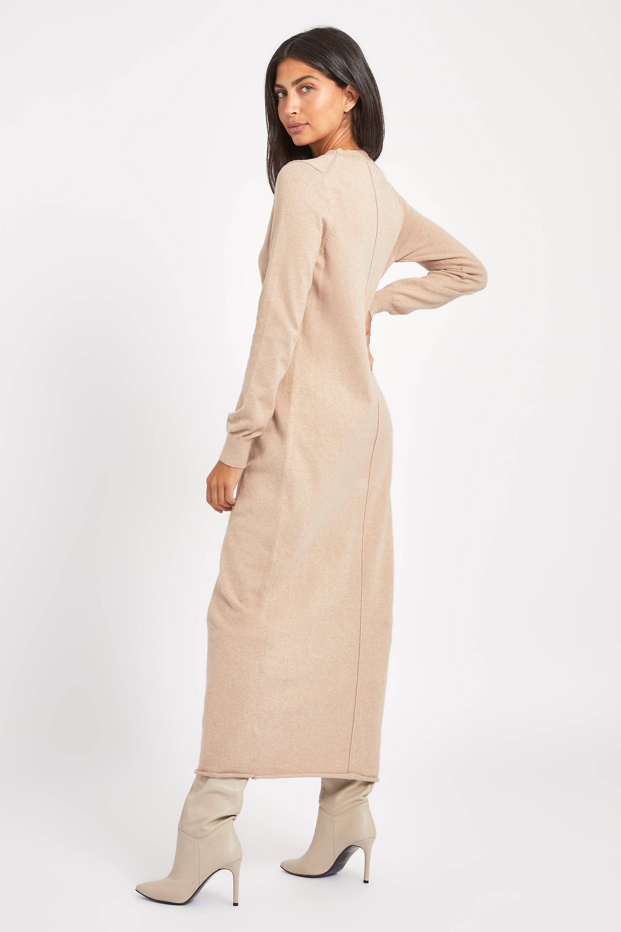 Cashmere Blend Column Maxi Dress - Birch