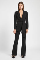 Classic Blazer With Belt - Black