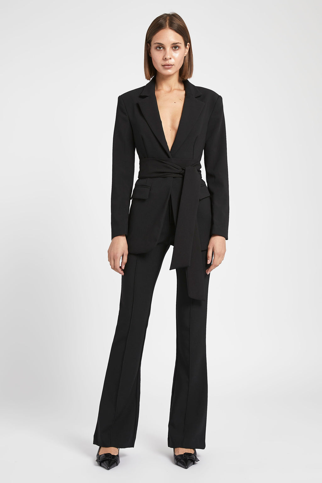 Classic Blazer With Belt - Black – BOA US