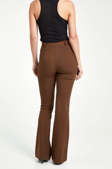 Wide Leg Suit Trousers - Chocolate