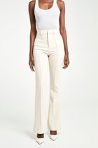 Wide Leg Suit Trousers - Cream