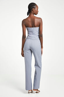 Tailored Straight Leg Trousers - Steel Blue