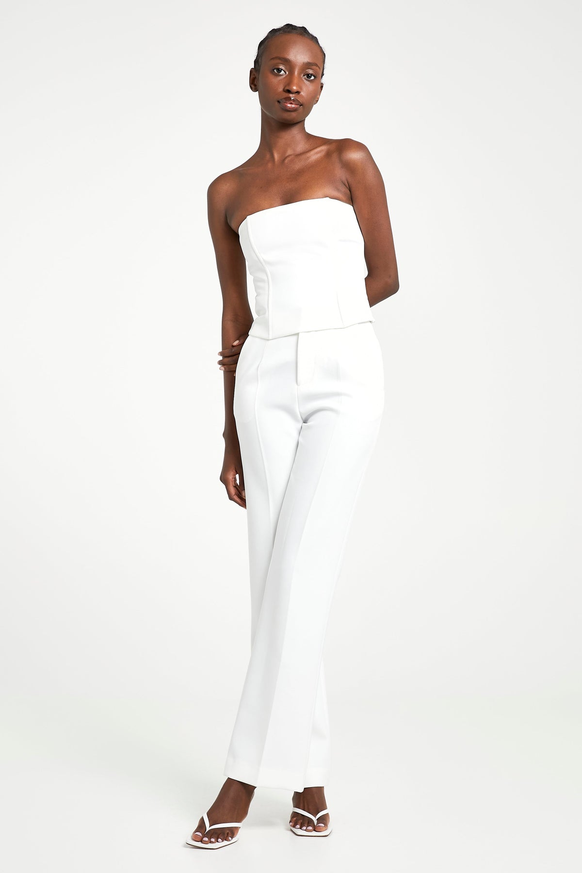 Tailored Straight Leg Trousers - White – BOA US