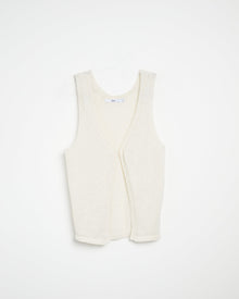 Crochet Knit Waistcoat - Cream