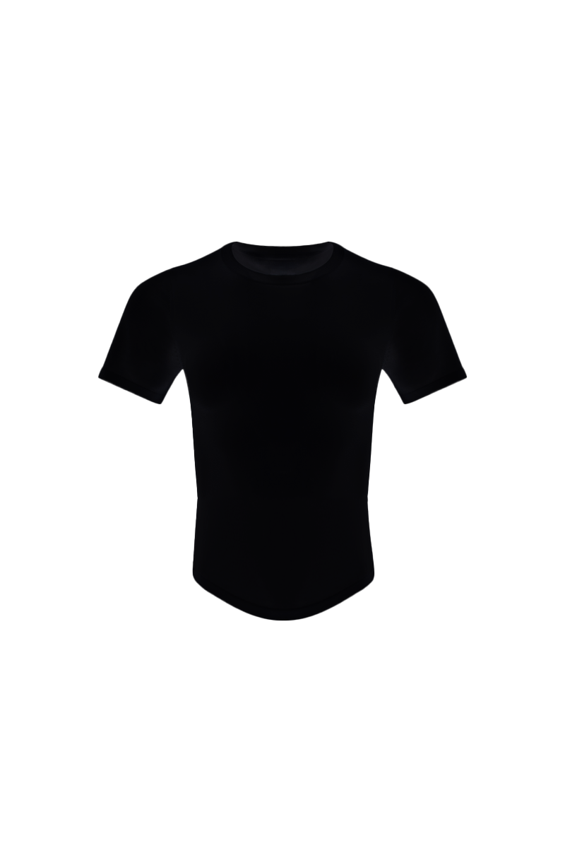 Fine Knit 90's T Shirt - Black