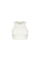 Heavy Ribbed Cropped Vest - Ivory