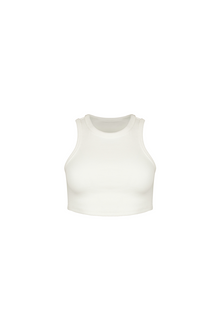 Heavy Ribbed Cropped Vest - Ivory