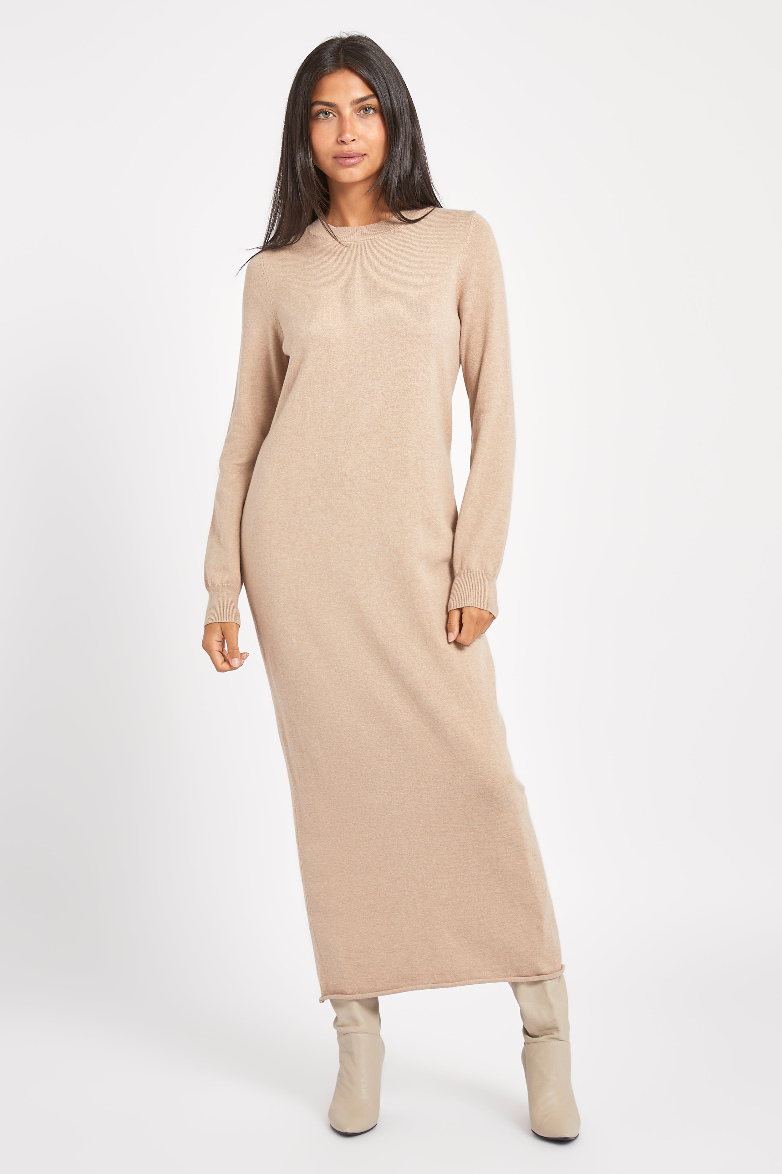 Cashmere Blend Column Maxi Dress - Birch