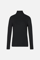 Ribbed Knit High Neck Jumper - Black