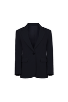 Relaxed Single Breasted Blazer - Black