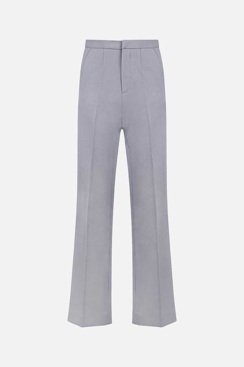 Tailored Straight Leg Trousers - Steel Blue